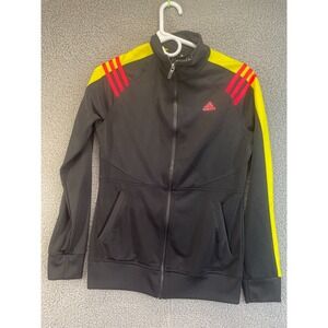 Adidas‎ Climalite Women's Small Full Zipper Windbreaker Jacket Black and Yellow